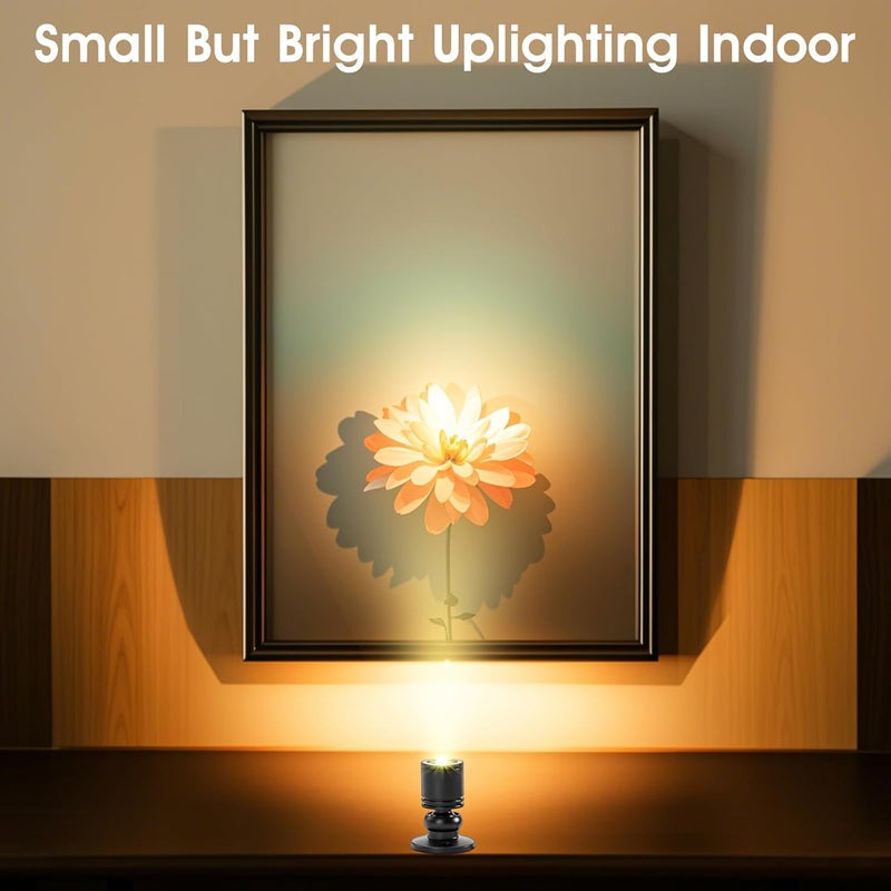 DEDC 6pcs LED Mini Spot Light, 3000K Under Cabinet Lights, Mini Spotlights for Showcase Displays Jewelry Model (Warm White-Remote Control-U.S. Plugs-Base Unslotted) - Image 3